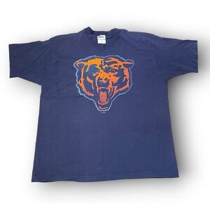 Vintage 1996 Chicago Bears Pro Player T Shirt XL Single Stitch NFL Navy Blue